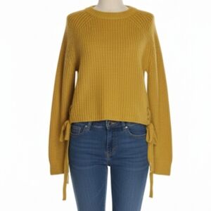 Cozy Mustard Yellow Crew Neck Sweater with Chunky Knit